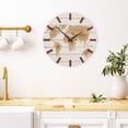thumbnail image 5 of Modernist Home World Map Art Clock, White Wood Paneling, Laser Cut Natural Continents, Black Hour and Minute Hands, Round, Battery Operated (1 AA ) 19.75 Inches Diameter (50 cm), 5 of 6