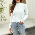 thumbnail image 2 of Yigetop Fall Sweaters for Women 2025, Sweaters for Women Knit Crew Neck Long Sleeve Soft Pullover Sweater Womens Fall Sweaters White L, 2 of 4