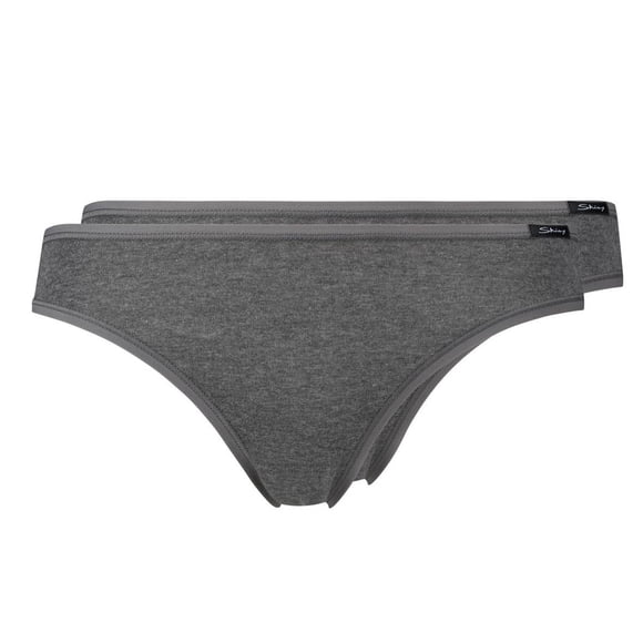 SKINY Mujer Calzoncillos de Río, paquete de 2 - Calzoncillos de bikini, algodón estirado, básico Gris L (Large)