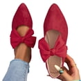 thumbnail image 5 of Hinvhai Pointed Toe Ballet Flats for Women Slip on Comfortable Flats with Bow Dressy Casual Work Shoes Red 9.5(43), 5 of 8