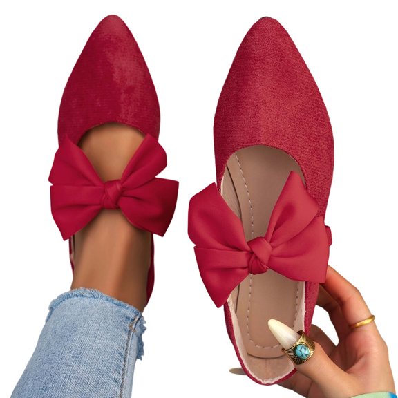 ZACPNCV Womens Plus Size Mesh Moccasins Square Toe Bow Design Breathable Comfort Flats