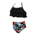 thumbnail image 5 of Hienoo Little Girls Ruffle Bikini Swimsuit High Waist Bathing Suit UPF 50+ Swimwear, 5 of 6