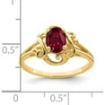 thumbnail image 2 of 14K Yellow Gold 7X5mm Oval Created Ruby Ring (Size 6) Made In United States y2227cr, 2 of 5