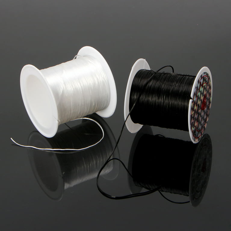 Elastic stretch cord for bracelets, Clear and black beading thread