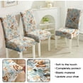 thumbnail image 5 of Fall Chair Covers Set of 4,Thanksgiving Dining Stretch Removable Protector,Autumn Brown Blue Watercolor Leaves Chair Back Covers Farmhouse Decor,Colorful Seat Slipcovers for Dining Room and Party, 5 of 6
