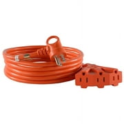 1 Pc, Conntek Indoor Or Outdoor 12 Ft. L Orange Triple Outlet Cord 14/3 Sjtw