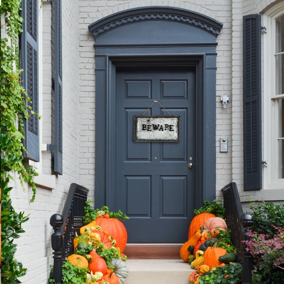 18" Animated Halloween Door Sign, Sound Activated
