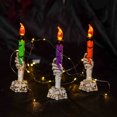 thumbnail image 4 of CASAFUN Halloween Flameless Flickering Candles, Battery Operated Real Wax Electric LED Halloween Fake Pillar Candles with Castle,Witch,Bats for Indoor Window Table Halloween Thanksgiving Decor, 4 of 6