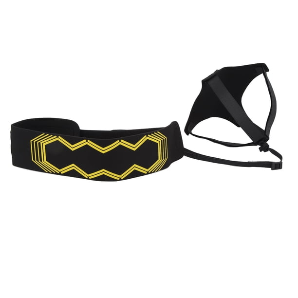 Entrenador de lanzamiento de fútbol, cinturón de entrenamiento de fútbol, equipo de práctica de habilidades de fútbol, ayuda para el control del voleibol, malabares, patadas, amarillo