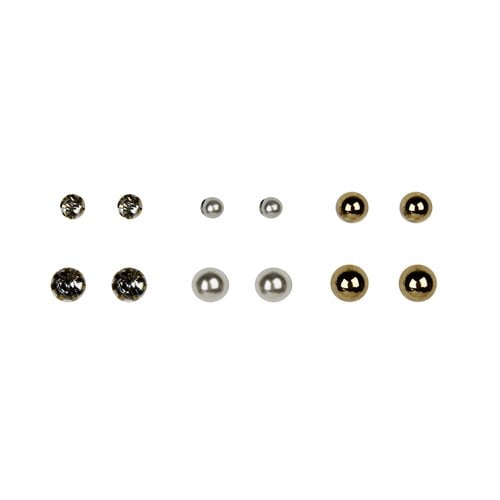 Essentials 9on Ear 9on Gold Studs-pearl