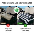 thumbnail image 4 of Golf Cart Seat Covers for 2 Seater,Navy Blue White Striped Microfiber Cart Seat Towel Blanket,Grey Farmhouse Stripe Abstract Art Absorbent NonSlip Bench Seats Protector for Golf Course 51"x31", 4 of 9