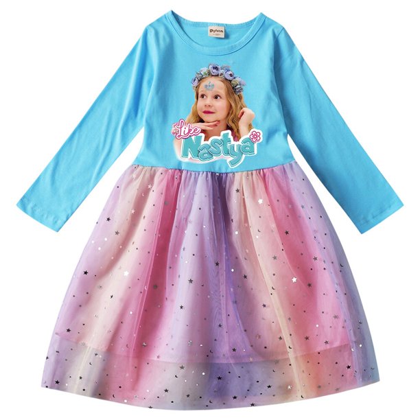 Vestido rosa de manga larga para niñas Falda de bebé Kawaii Nastyaing Estampado de dibujos animados Moda estética linda Y-carro zhangyuxiang LED
