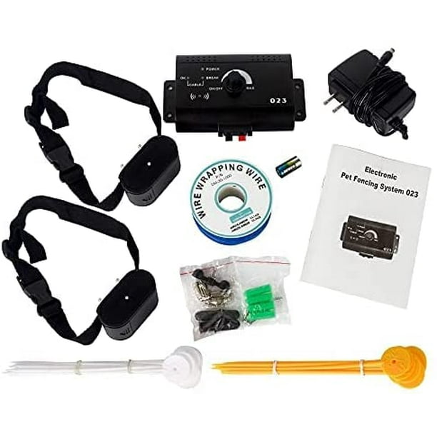 Electric Dog Fence with 984 Wire and Two Waterproof Collar, Above