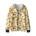 thumbnail image 4 of Uorisanigo Boys Girls Zip Up Hoodie Sweatshirt Fashion Fall Winter Orange Capybara Print Jacket Sweatshirts School Long Sleeve Hoodies Sweater Fall Tops Outwear Coat Jackets, 4 of 8