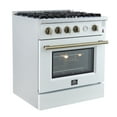 thumbnail image 4 of Marco 30-inch Gas Range White & Antique Brass Design, 4 Burners 37,000 BTU, 4.32 cu.ft. Convection Oven, 4 of 5