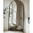 thumbnail image 4 of Antok 76"x34" Arched Full Length Mirror with Stand - Black Frame Standing Floor Mirror, Full Body Mirror, Shatterproof, Freestanding/Wall Mount, for Bedroom, Dressing Room, 4 of 5