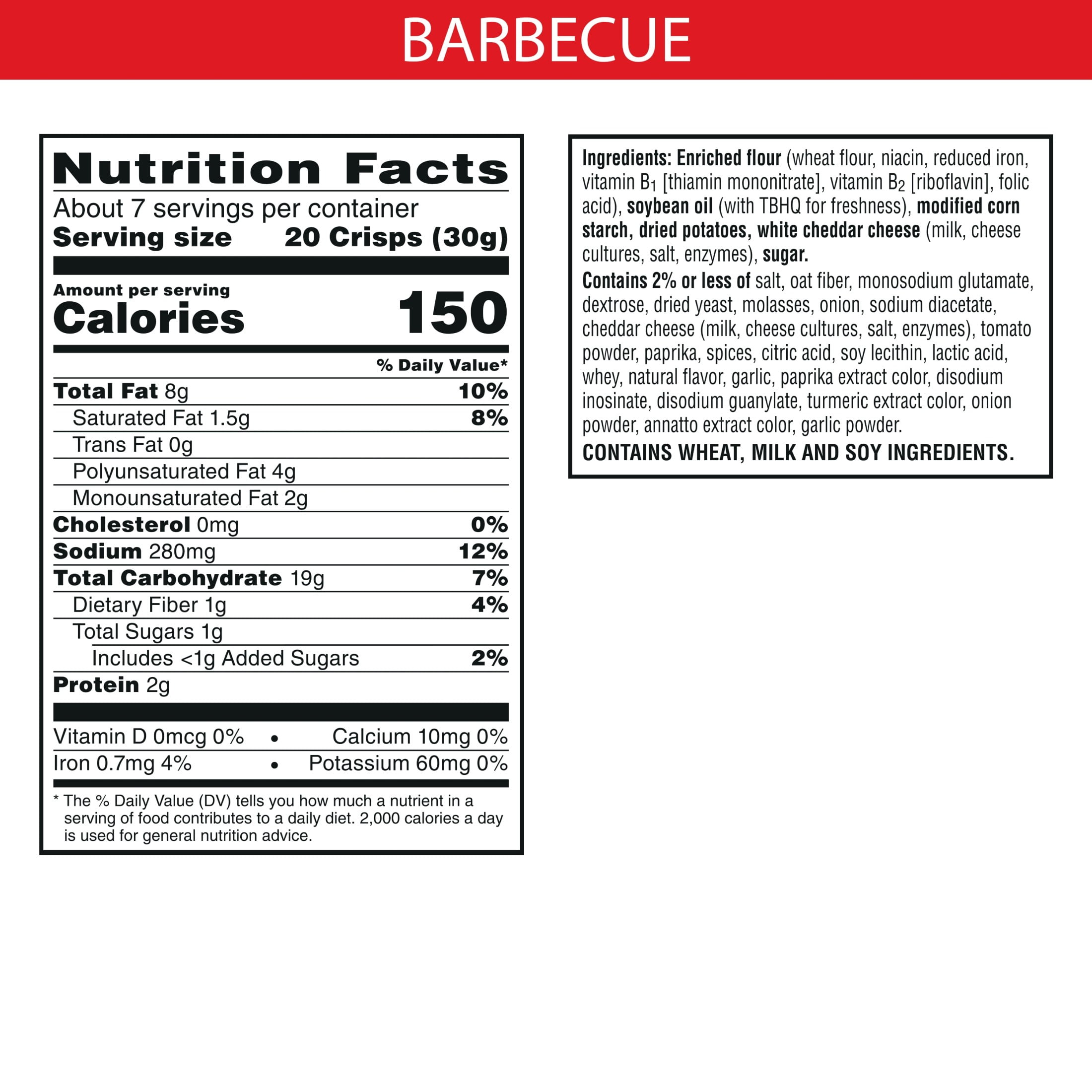 Cheez-It Snap'd BBQ Cheese Cracker Chips, Thin Crisps, 7.5 oz