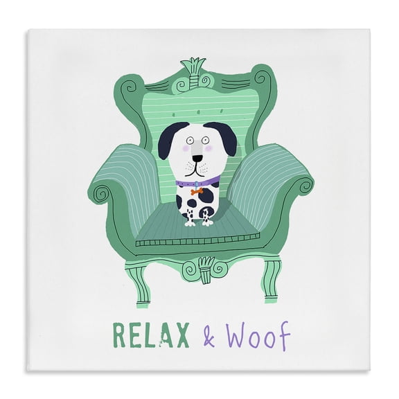 Stupell Industries Cottage Relax & Woof Cat Canvas Art, 17 x 17, by Carla Daly