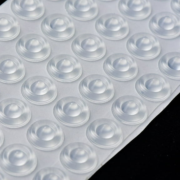 25pcs Cabinet Door Bumpers Clear, Adhesive Rubber Feet Silicone, Sound Dampening Door Slam Stopper Non Slip Furniture Pads Wall Protector for Cutting Board, Door, Drawers, Glass Cabinet