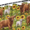 thumbnail image 3 of Green Highland Cow Sunflower Field Pattern Shower Curtain 72"x72" ,Bathroom Decorative Shower Curtains Set with 12 Hooks,Modern Waterproof Washable Shower Curtain, 3 of 6