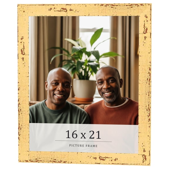 16x21 Frame Yellow Real Wood Picture Frame Width 1.25 inches | Interior Frame Depth 0.5 inches |