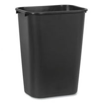 Rubbermaid Commercial Products Deskside Plastic Office Wastebasket, Rectangular, 10.25 Gal, Black | Bundle of 5 Each