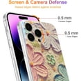thumbnail image 4 of Case for iPhone 14 Pro, Colorful Retro Oil Painting Flower Laser Beam Glossy Pattern Cute Exquisite Floral Blossom Phone Cover Stylish Durable TPU Protective Case for Girls Women - Pink Flower, 4 of 9