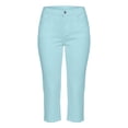 thumbnail image 6 of ZKunhua Women's High Waisted Slim Fit Capri Pants Button Casual Everyday Stretch Solid Color Classic Cropped Dress Pants (Light Blue,XL), 6 of 6