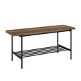 thumbnail image 6 of Athena 40" Wood Bench with Metal Shelf in Rustic Oak, 6 of 8