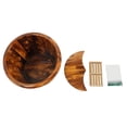 thumbnail image 5 of Solid Wood Footbath Bucket, Footbath Barrel with Massage Roller Foot Basin with Lid Foot Soaking Tub Brown for Home, 5 of 21