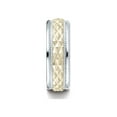 thumbnail image 3 of Benchmark� 14 kt Two Tone Gold 8mm Comfort Fit Round Edge Cross Hatch Patterned Wedding Band Ring, 3 of 7