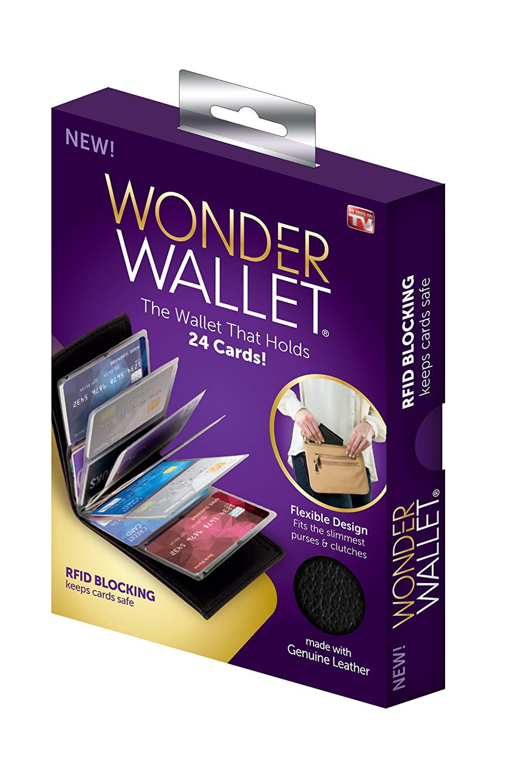 ★you a use★ Wonder wallet (Black) As Seen on TV's RFID Slim Card and Money Wallet, Black