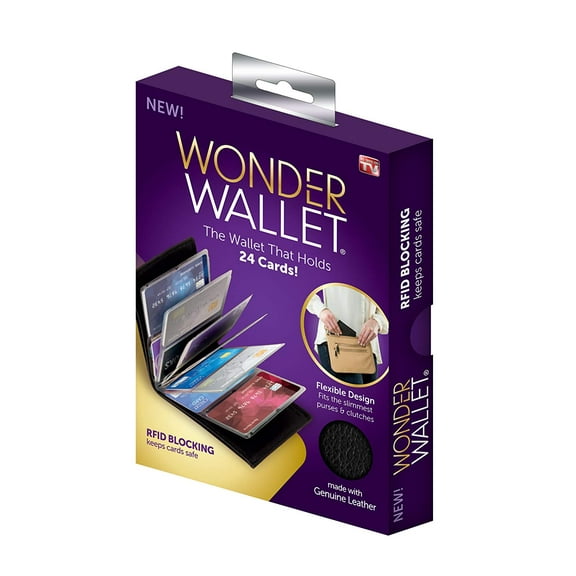 Wonder Wallet RFID Protection Unisex Genuine Slim Card Holder Wallet, Leather