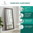 thumbnail image 5 of Naomi Home Framed Beveled Full Length Leaner Mirror, Oversized Standing or Wall Mirror for Bedroom & Dressing Area, White Finish, 5 of 12