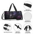 thumbnail image 4 of Fotbe Purple-Eyed Floral Leopard Bolsa Deportiva de Lona Plegable con Estampado, Bolsa de Gimnasio con Bolsillo Seco/Húmedo, Bolsa de Viaje Ultraligera de Gran Capacidad, 4 of 6