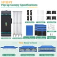 thumbnail image 7 of HOTEEL 10x30 Heavy Duty Canopy Tent, Pop up Canopies with Netting Screened ,Waterproof Ez up Canopy with Sidewalls, Outdoor Instant Party Tent for Backyard,Blue, 7 of 7