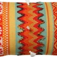 thumbnail image 3 of 20 x 12 Handwoven Cotton Accent Pillow with Jacquard Print, Orange, 3 of 5
