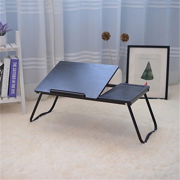 Laptop Desk Bed Tray with Folding Leg Adjustable Angle Bed Serving Tray