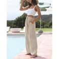 thumbnail image 6 of PUWEI Women's Summer Two Piece Outfits Casual Short Sleeve Pullover and Cropped Wide Leg Pants Lounge Sets, 6 of 7