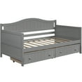thumbnail image 6 of Twin Size Daybed With 2 Storage Drawers, Sofa Bed Couch For Bedroom Living Room, No Box Spring Needed, Gray 78.2"l X 42.3"w X 35.4"h, 6 of 7