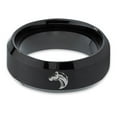 thumbnail image 2 of Tungsten Horse Bronco Equestrian Band Ring 8mm Men Women Comfort Fit Black Beveled Edge Brushed Polished, 2 of 4