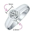 thumbnail image 5 of Bling Jewelry Womens Modern Simple 1CT Cubic Zirconia CZ Bezel Set Round Solitaire Engagement Ring .925 Sterling Silver, 5 of 6