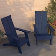 thumbnail image 3 of Merrick Lane Set of 2 Modern All-Weather Poly Resin Wood Adirondack Chairs in Navy, 3 of 14