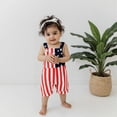 thumbnail image 6 of BemeyourBBs Toddler Baby Boy Girl 4th of July Outfit Patriot Independence Day Rompor Overalls American Flag Jumpsuit Star Stripe Print Suspender Pants Bib Overalls Summer Fourth of July Clothes, 6 of 9