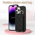 thumbnail image 2 of ELEHOLD Case for iPhone 15 Pro,Detachable Lanyard Crossbody Leather Wallet Case with Ring Holder & Mirror,Black, 2 of 8