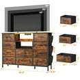 thumbnail image 3 of Eunon Dresser TV Stand with 10 Drawers for 55" TV Stand with LED Lights & Power Outlets Wide Dresser with Shelves & Side Pockets for Bedroom , Rustic, 3 of 9