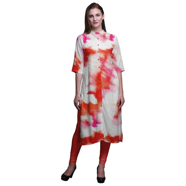 Bimba Kurta Longue Droite pour Femmes Coupe Régulière Tunique Kurti Décontractée Grande