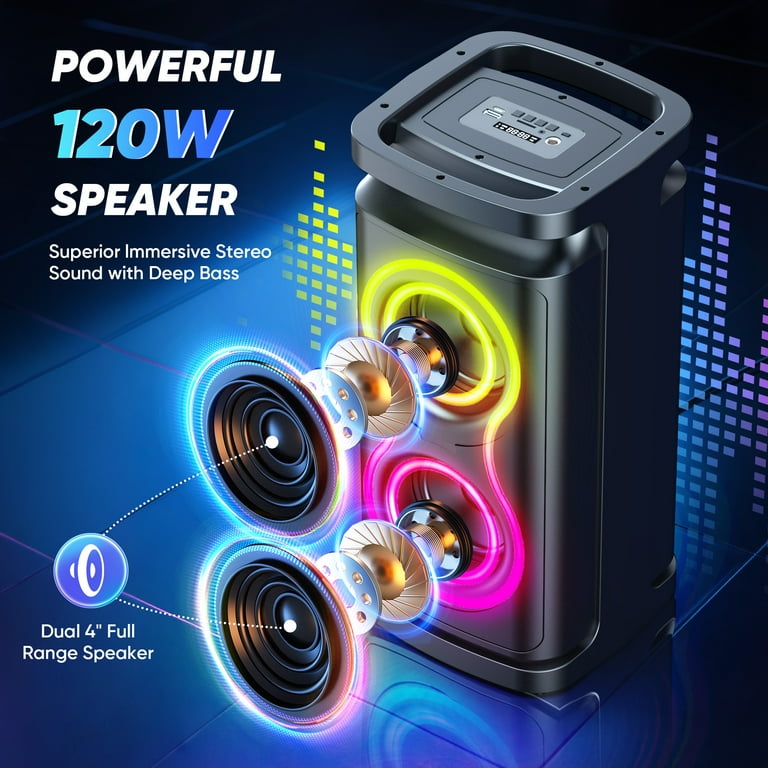 GCZ Portable Party Speaker with Loud Sound and Microphone Jack
