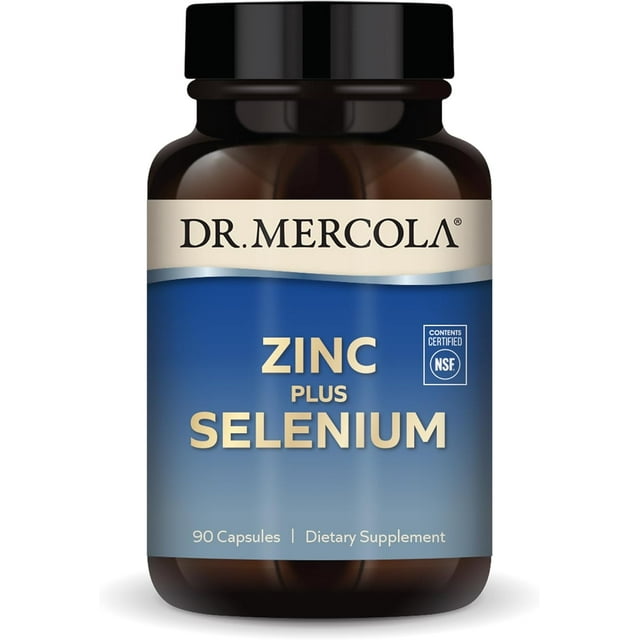 Dr. Mercola Zinc Plus Selenium | 15 Mg Per Serving | 90 Capsules | 90 Servings