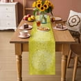thumbnail image 2 of Boho Flowers Table Runner - 120 Inch Long Yellow Floral Vintage Bohemian Watercolor Cotton and Linen Blended Dress Scarves Farmhouse Table Runner for Kitchen Dining, Coffee Table, 13" x 120", 2 of 8